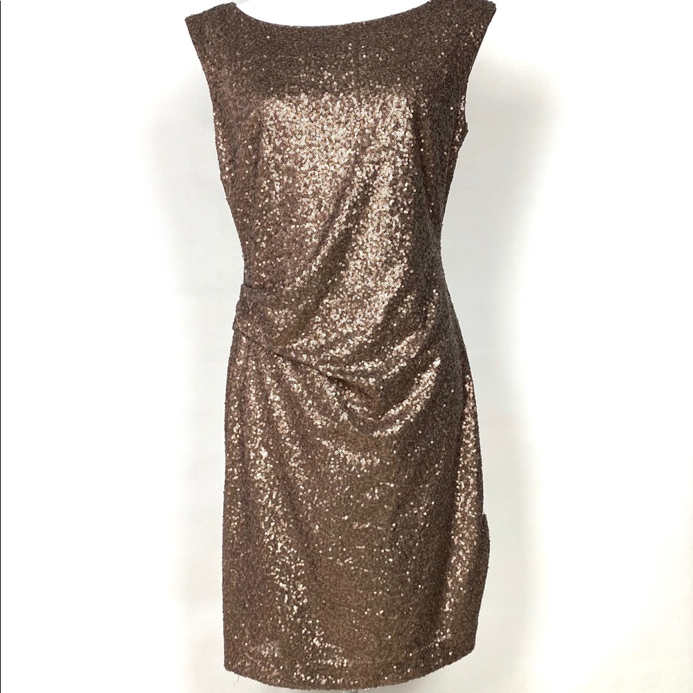 Vince Camuto bronze sequin dress